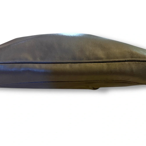 Vintage women’s clutch wristlet bag, 80s style shaped dark gray - Picture 4 of 12